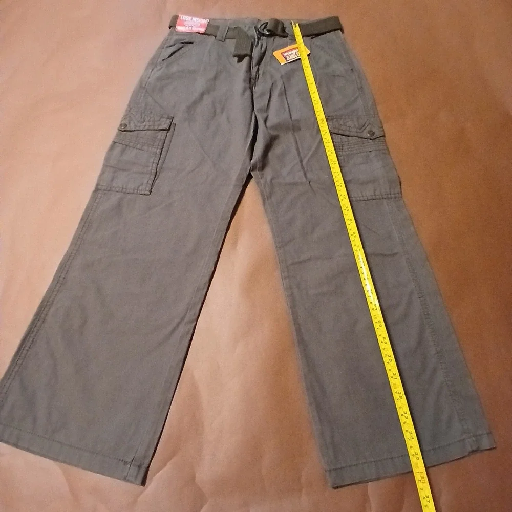 Wrangler Jeans Boy Youth 14 Husky Grey Adjustable Waist Cargo Pant